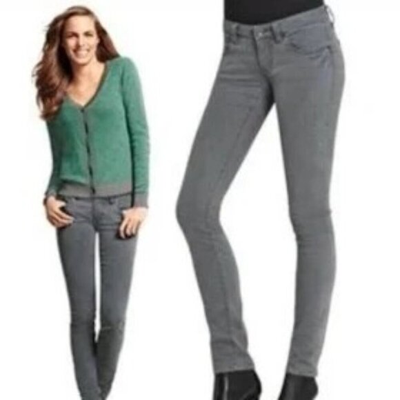 CAbi JEANS #326 BREE SKINNY GRAPHITE GREY DENIM STRETCH 5 POCKET JEANS SIZE 12 - Picture 1 of 9